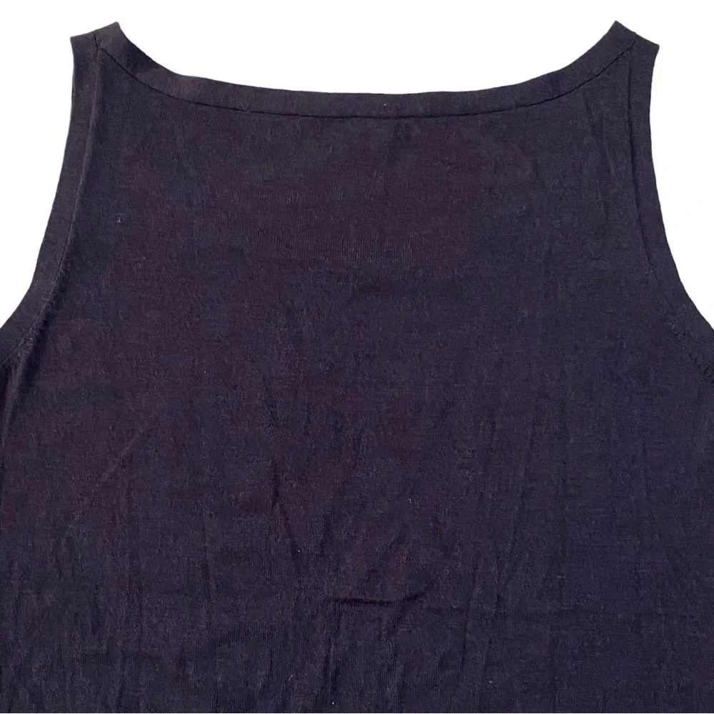 EILEEN FISHER 100% BLACK MERINO WOOL & PURPLE SEQUIN TOP SIZE LARGE - Picture 9 of 16